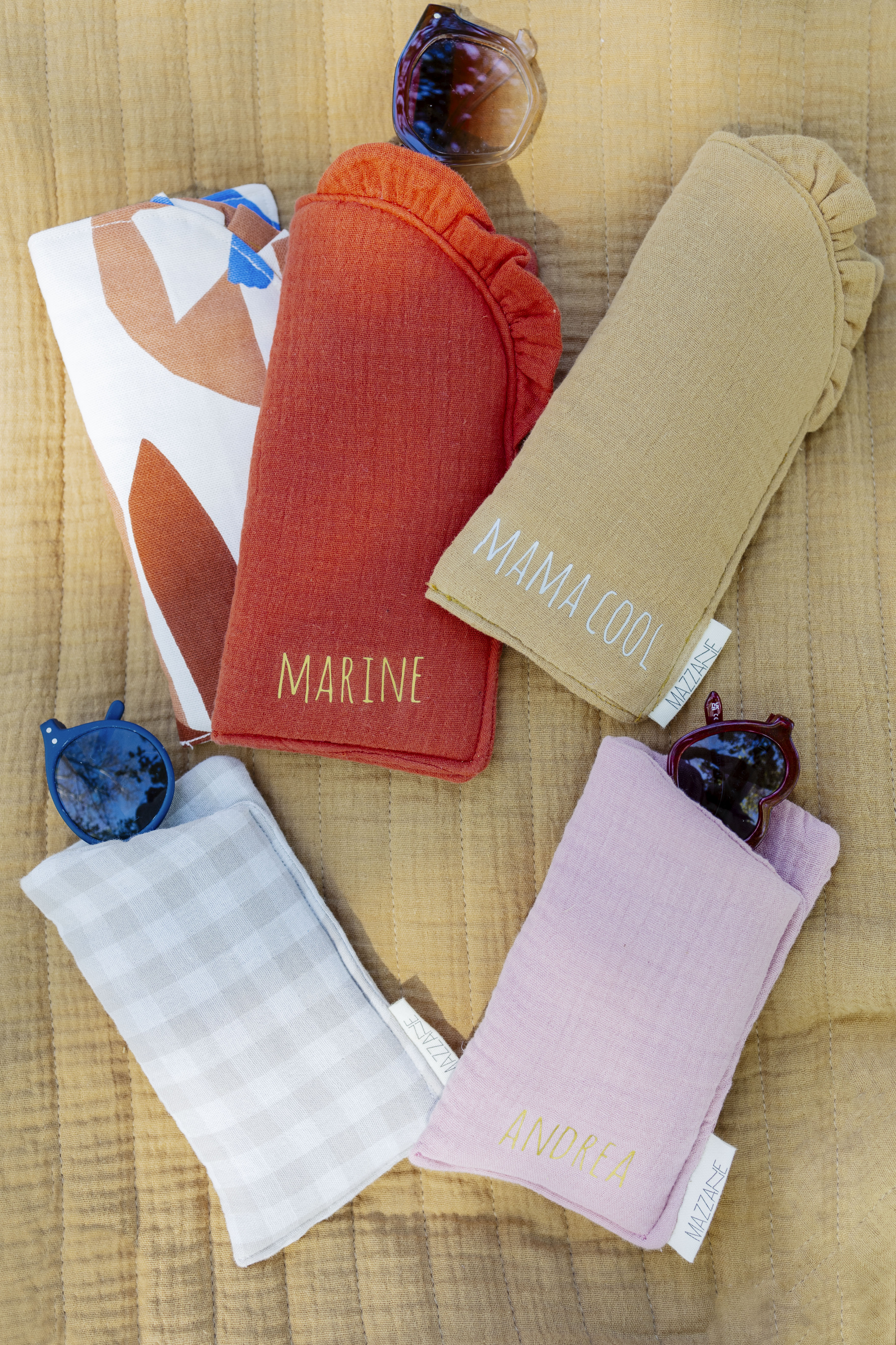 Accessoire personnalisable bébé, enfant fille et garçon et femme fait main en gaze de coton - mazzanne