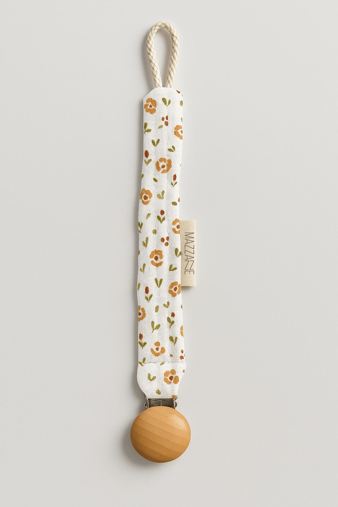 Attache - tétine bébé personnalisable fait main en gaze de coton à fleurs - mazzanne