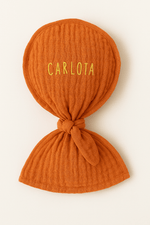 Bouillotte bébé et enfant personnalisable ballon en gaze de coton tangerine - mazzanne