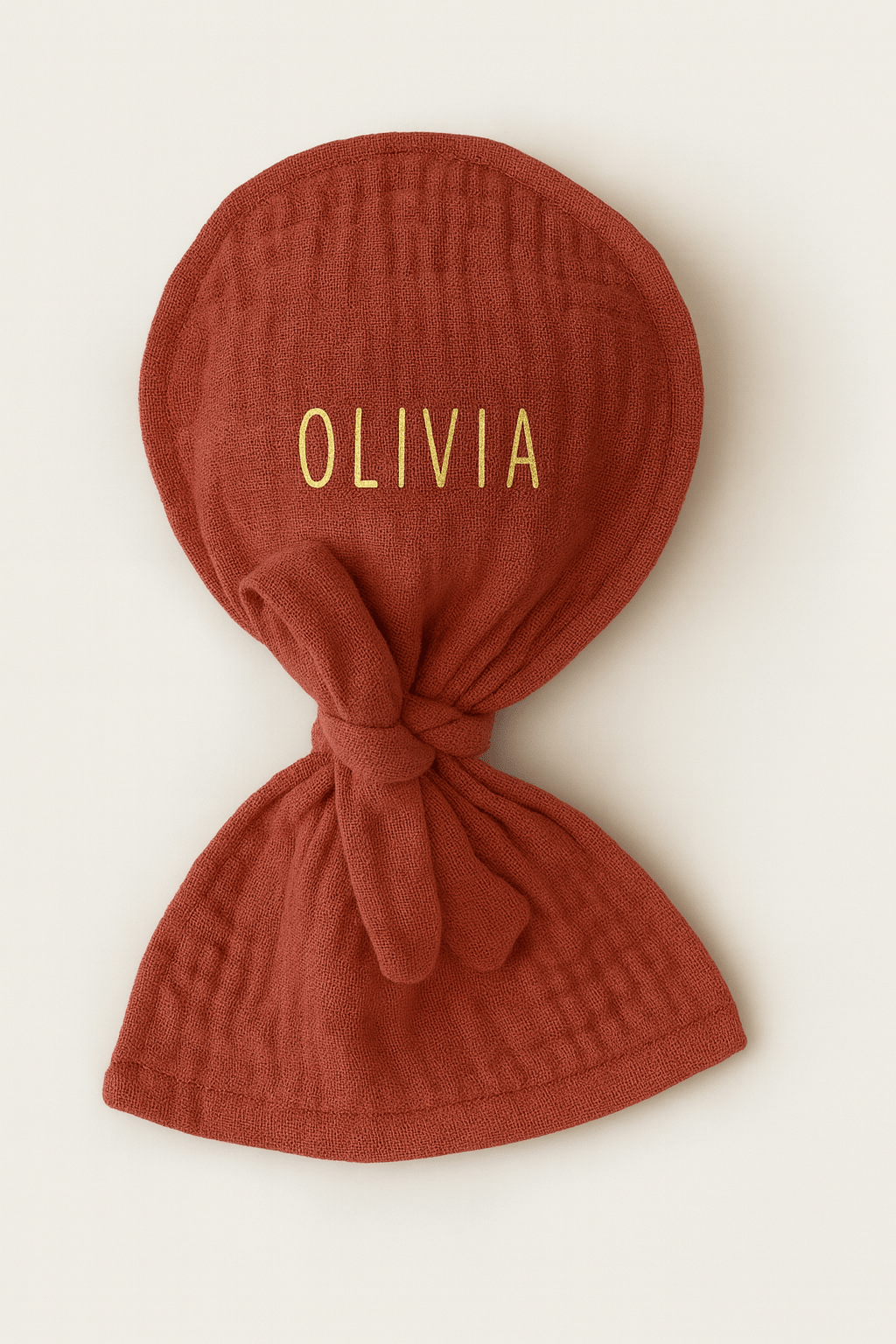 Bouillotte bébé et enfant personnalisable ballon en gaze de coton terracotta - mazzanne