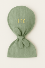 Bouillotte bébé et enfant personnalisable ballon en gaze de coton verte - mazzanne