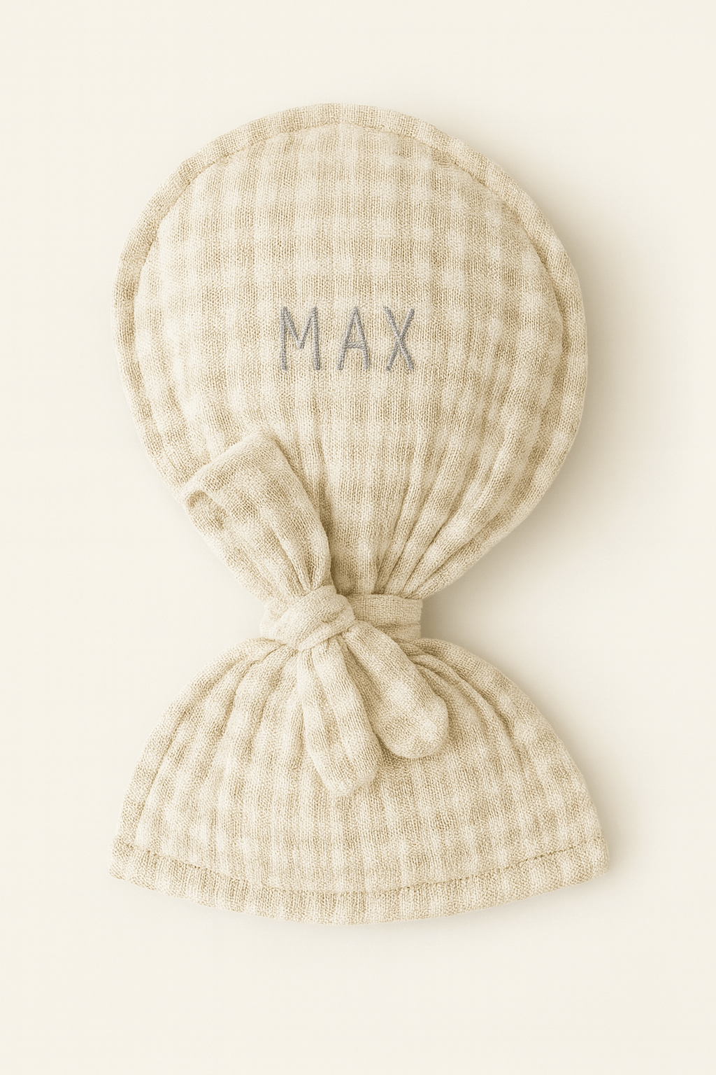 Bouillotte bébé et enfant personnalisable ballon en gaze de coton vichy beige - mazzanne