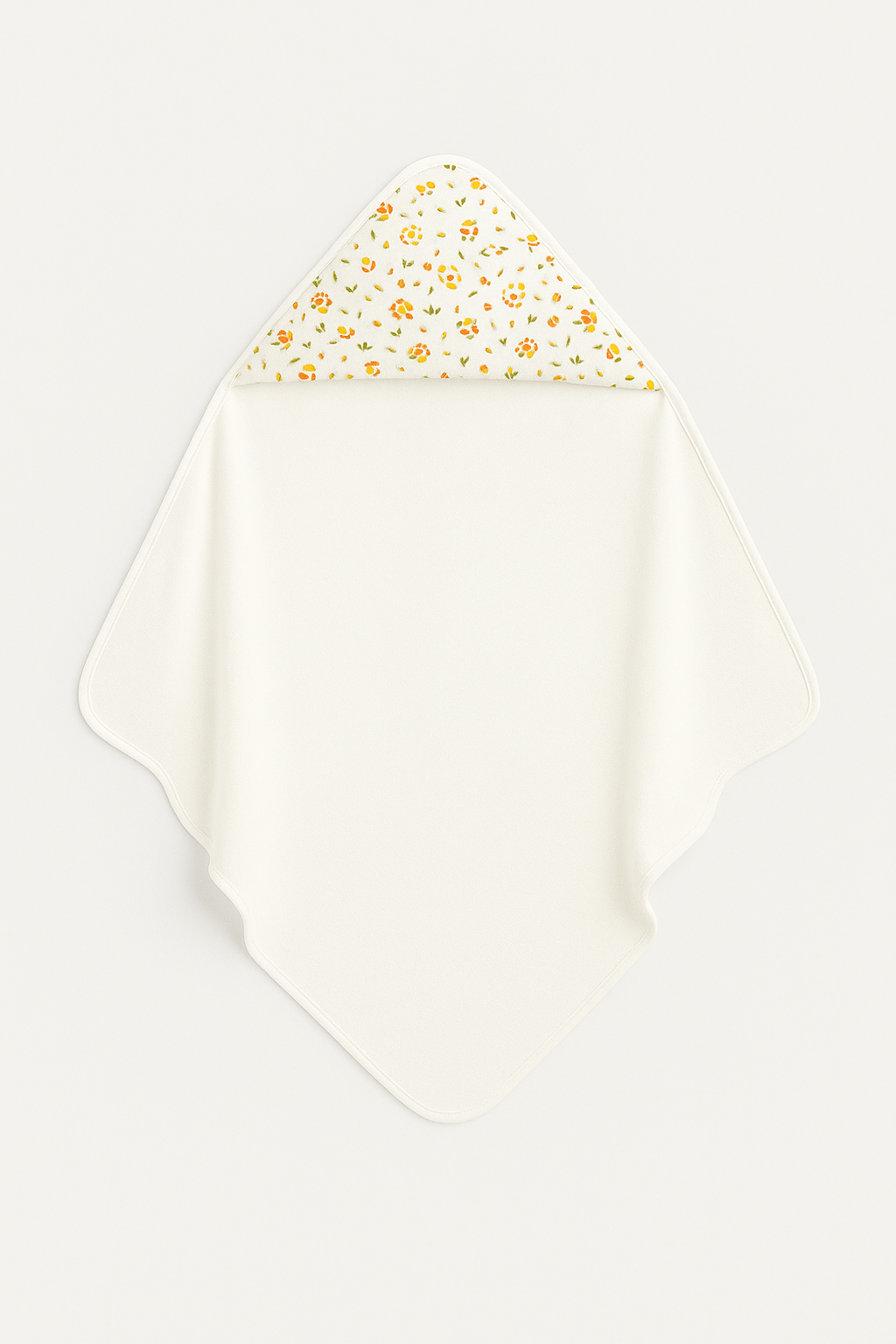 Cape de bain bébé personnalisable en éponge et gaze de coton fleurs - mazzanne