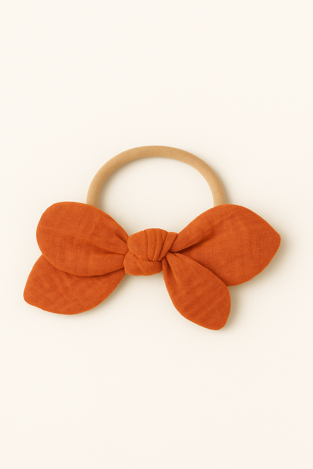 Chouchou cheveux fille nœud accessoire vêtement en gaze de coton tangerine - mazzanne