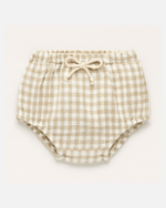 Culotte bloomer bébé personnalisable vêtement en gaze de coton vichy beige - mazzanne