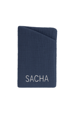 Étui à lunettes enfant personnalisable rembourré en gaze de coton bleu - mazzanne