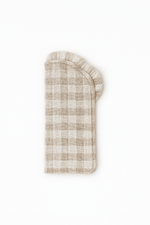 Étui à lunettes femme personnalisable en gaze de coton vichy beige - mazzanne