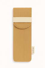 Étui en velours côtelé camel pour couverts, brosse à dents ou pinceaux - Mazzanne