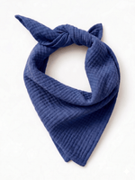 Foulard enfant bleu en gaze de coton - Mazzanne