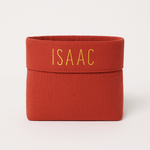 Panière de rangement bébé et enfant personnalisable en gaze de coton terracotta - mazzanne