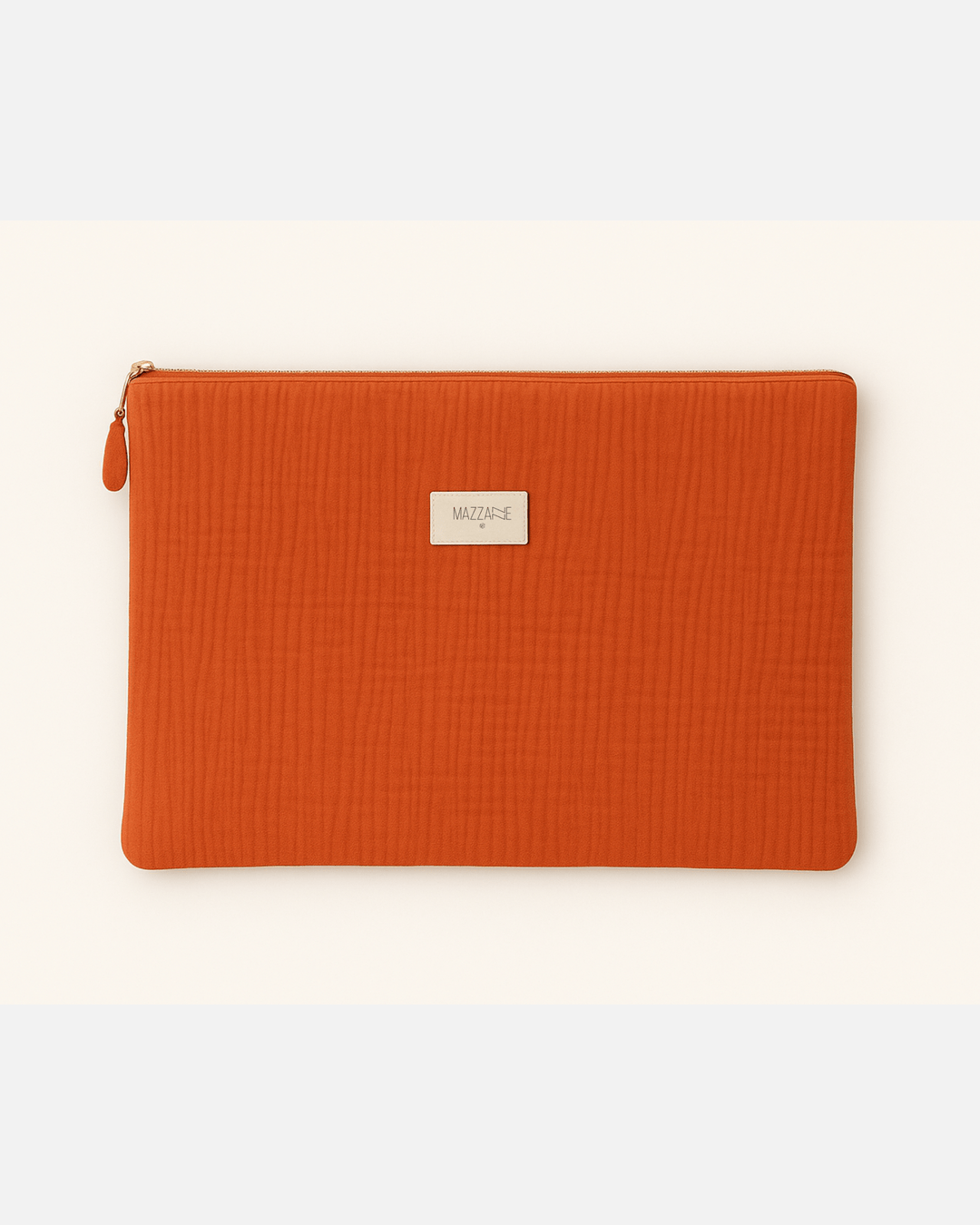 Pochette d’ordinateur portable femme personnalisable rembourrée en gaze de coton tangerine - mazzanne