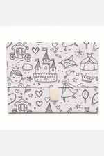 Pochette enfant en tissu à colorier princesses lavable et réutilisable - mazzanne
