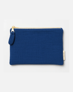 Pochette plate femme personnalisable en gaze de coton bleu - mazzanne