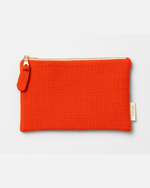 Pochette plate femme personnalisable en gaze de coton tangerine faite main - mazzanne