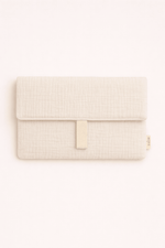 Pochette protection livre femme personnalisable en gaze de coton écru - Mazzanne
