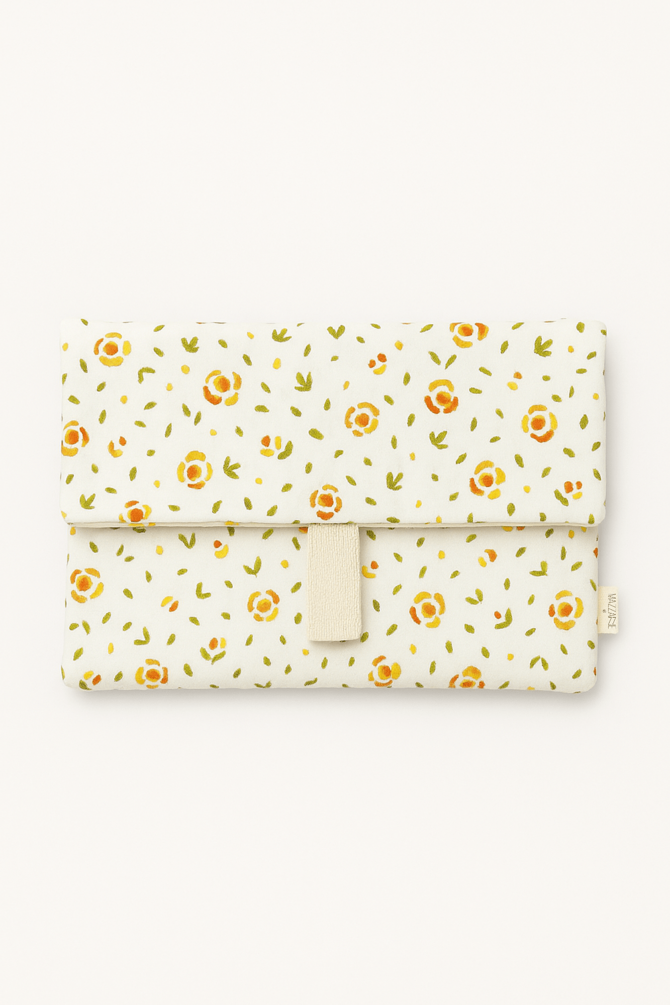 Pochette protection livre femme personnalisable en gaze de coton fleurs - mazzanne