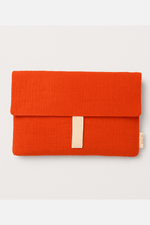Pochette protection livre femme personnalisable en gaze de coton tangerine - mazzanne