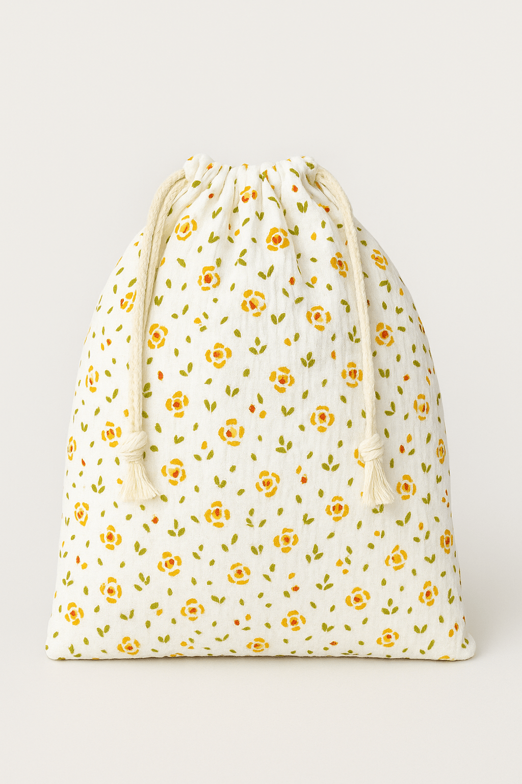Pochon bébé et enfant personnalisable en gaze de coton fleurs - mazzanne