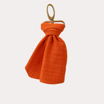 Porte - clés personnalisable femme en gaze de coton tangerine fait main - mazzanne