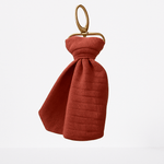 Porte - clés personnalisable femme en gaze de coton terracotta fait main - mazzanne