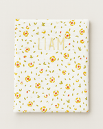 Protège carnet de santé bébé personnalisable en gaze de coton fleurs - mazzanne