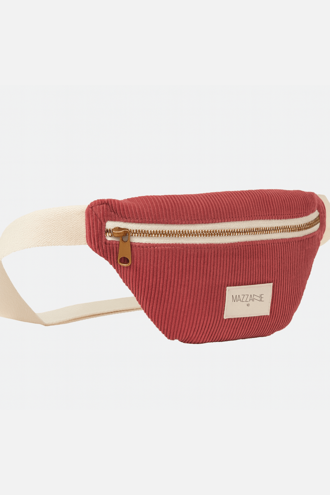 Sac banane enfant en velours côtelé vieux rose avec sangle ajustable - mazzanne