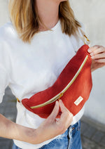 Sac banane femme en gaze de coton terracotta - Mazzanne