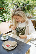 Sac banane femme en velours côtelé vieux rose fait main - mazzanne