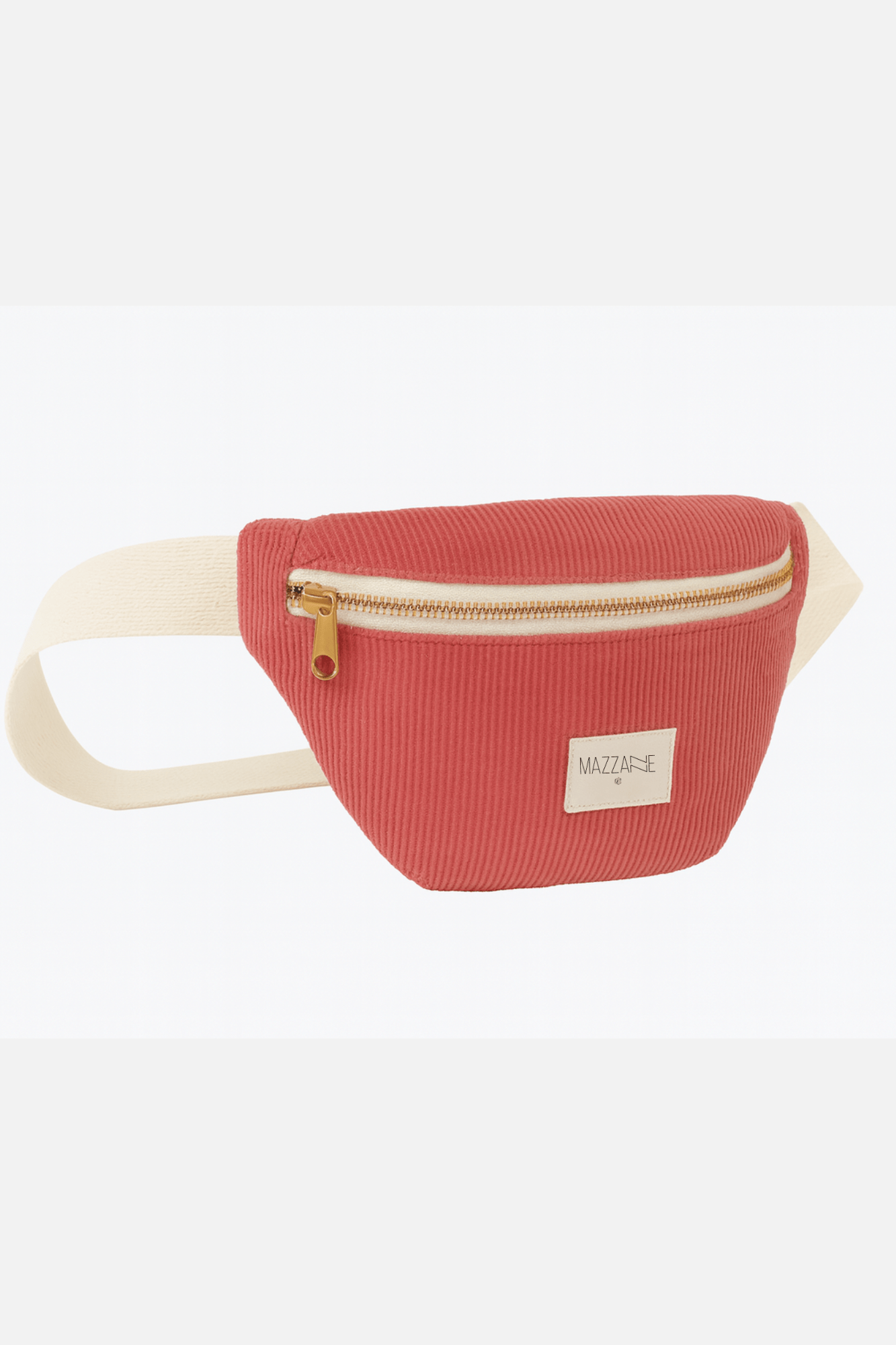 Sac banane femme en velours côtelé vieux rose fait main - mazzanne