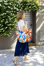 Sac cabas d’été femme en tissu à motifs fait main - mazzanne