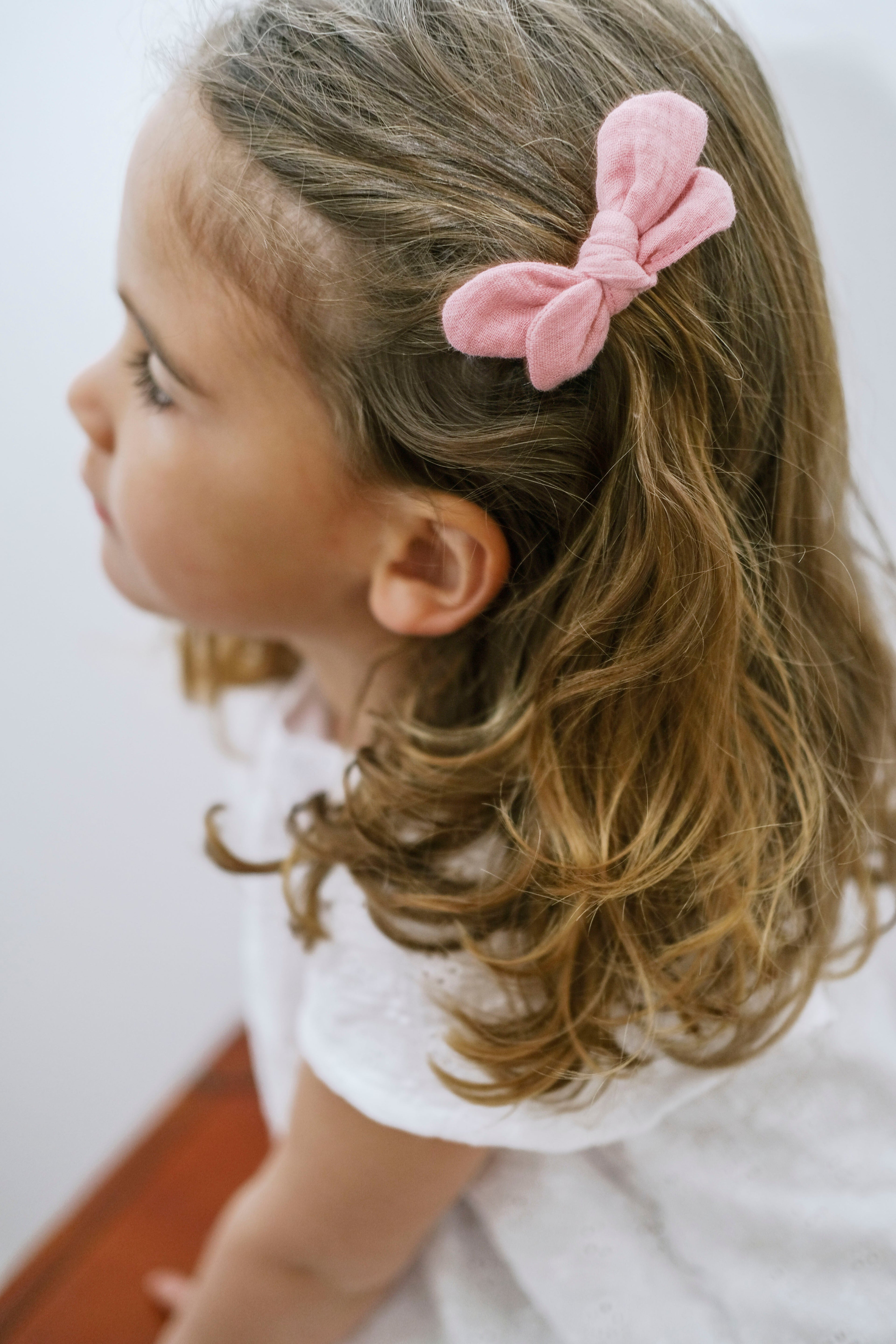 Barrette à cheveux bébé et enfant nœud en gaze de coton fait main - mazzanne