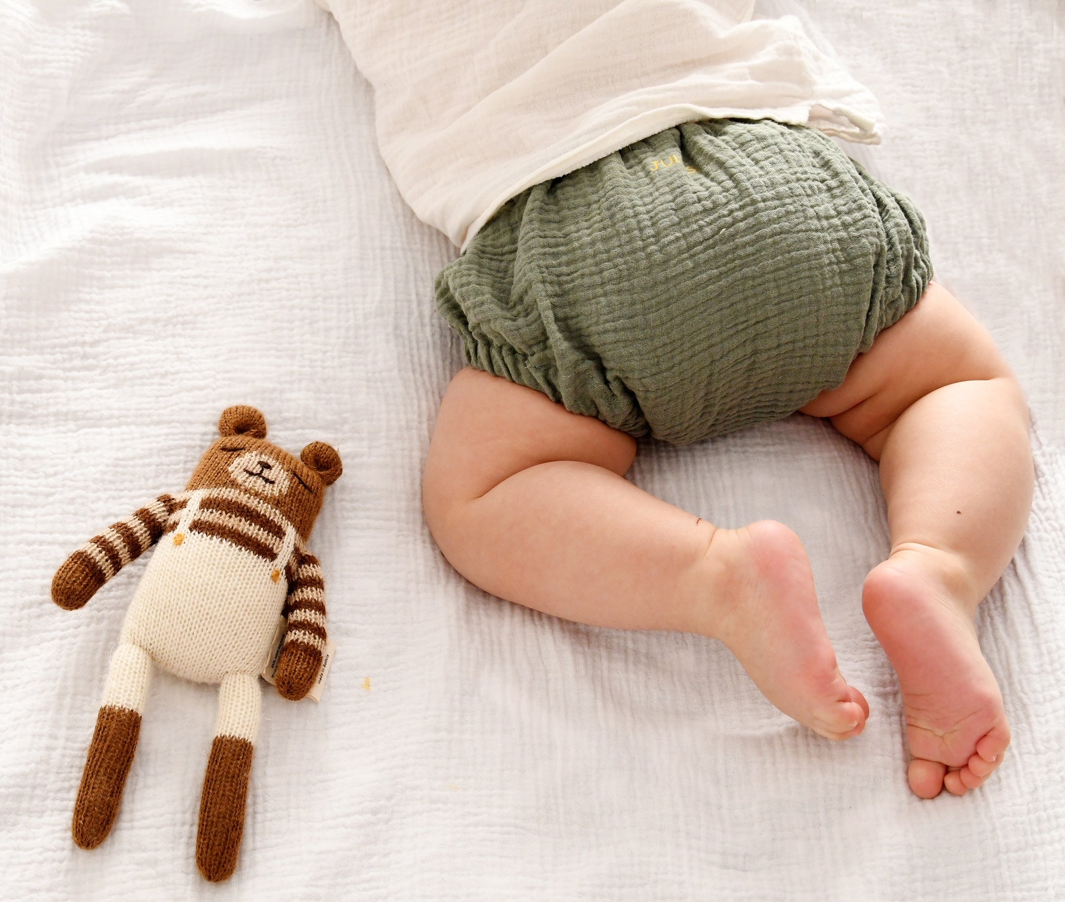 Culotte et bloomer bébé fille personnalisable en gaze de coton faits main en France - mazzanne