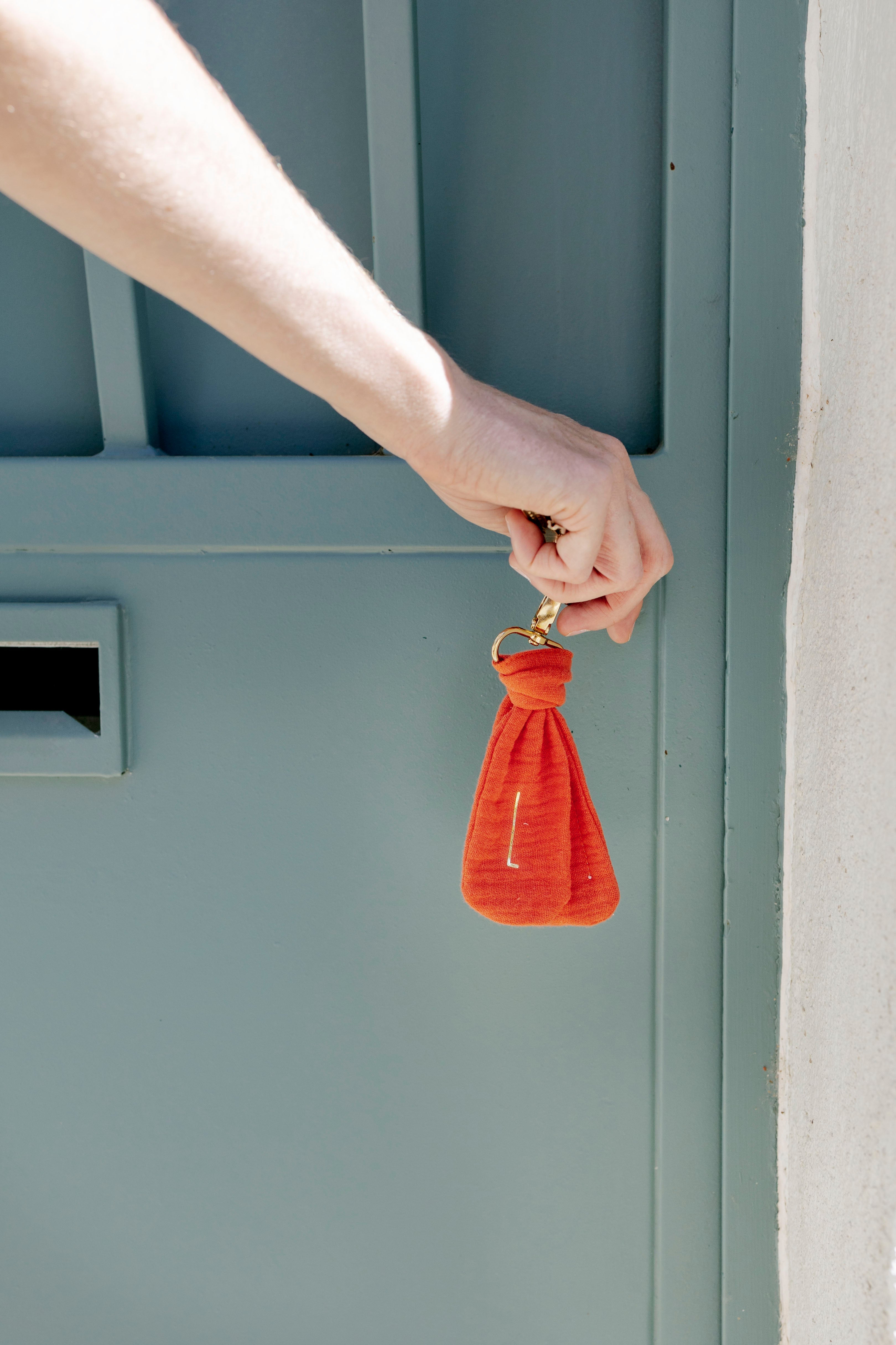 Porte-clés femme personnalisable en gaze de coton fait main en France - mazzanne