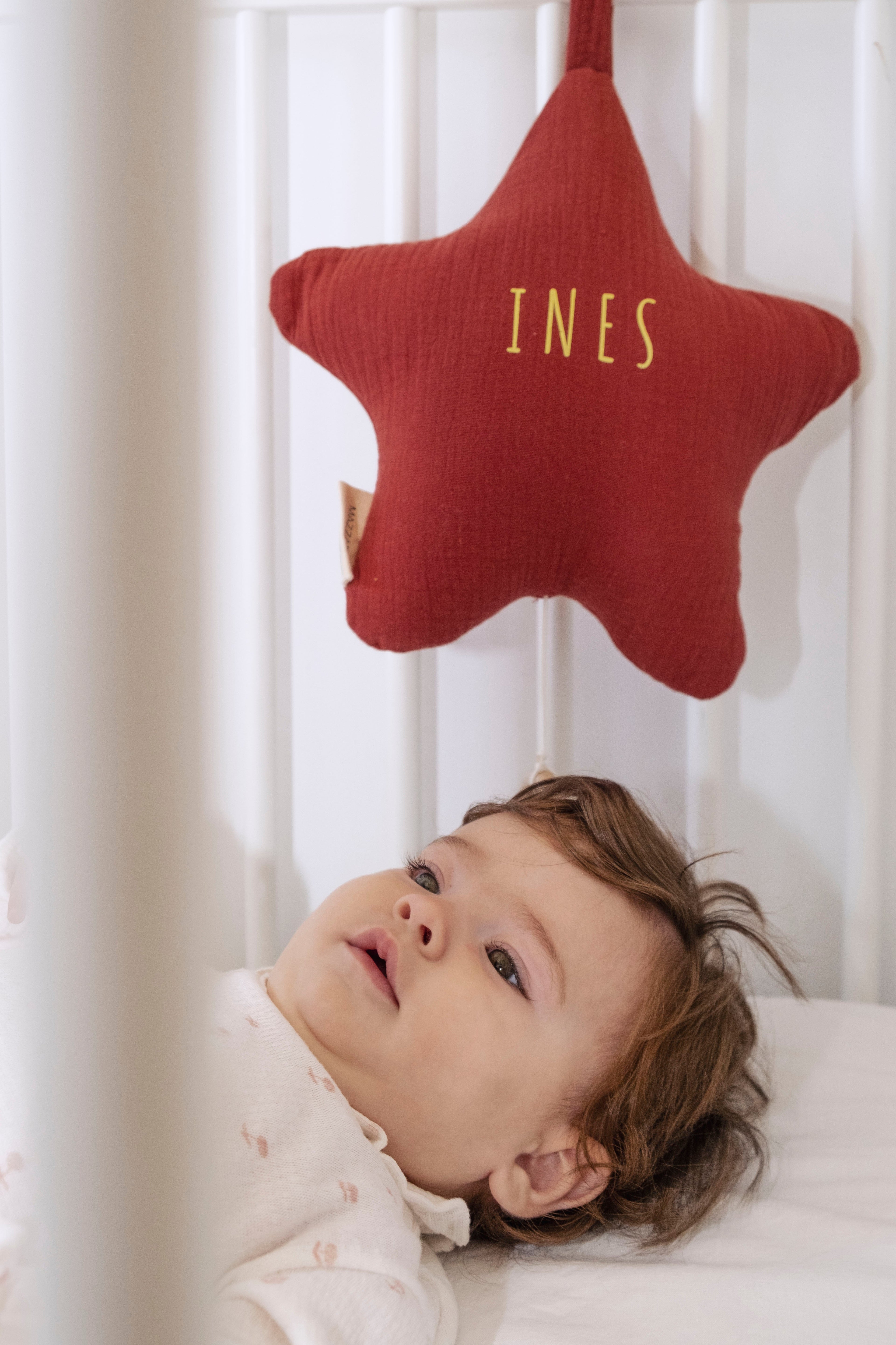 Produit naissance bébé fille personnalisé idée cadeau gaze de coton fait main - mazzanne