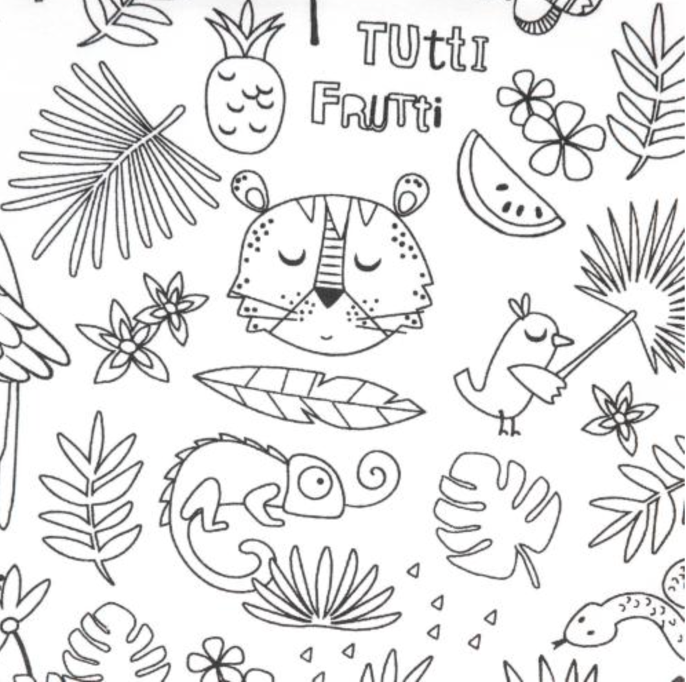 Tissu à colorier lavable Jungle au mètre