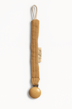 Attache - tétine bébé personnalisable fait main en gaze de coton camel - mazzanne