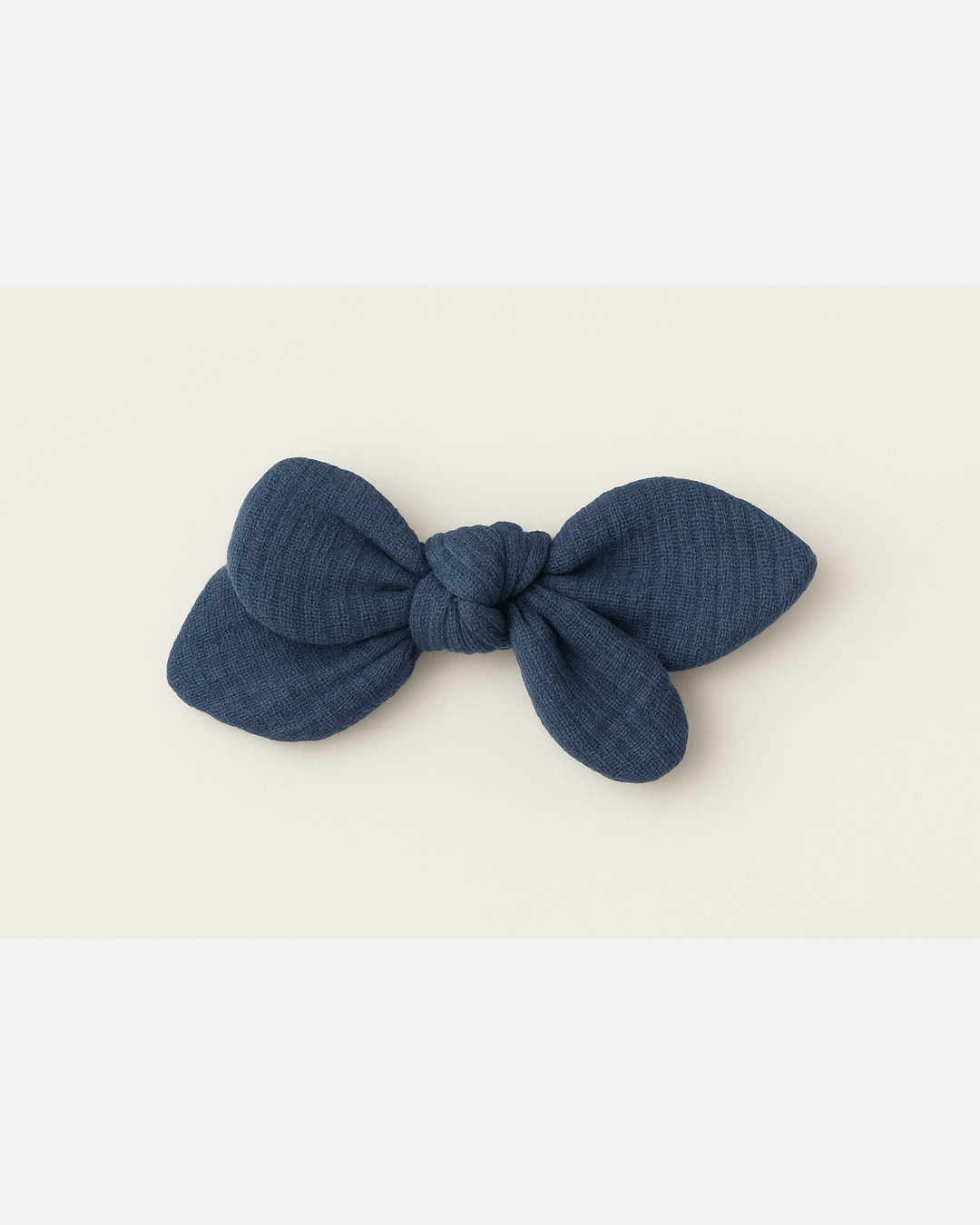 Barrette nœud gaze de coton bleu pour cheveux accessoire vêtement enfant - mazzanne
