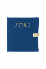 Cahier de coloriage personnalisable lavable et réutilisable en gaze de coton bleu - mazzanne