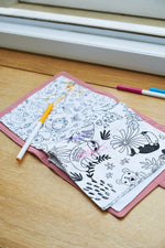 Cahier de coloriage personnalisable lavable et réutilisable en gaze de coton fleurs - mazzanne