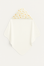 Cape de bain bébé personnalisable en éponge et gaze de coton fleurs - mazzanne