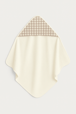Cape de bain bébé personnalisable en éponge et gaze de coton vichy - mazzanne