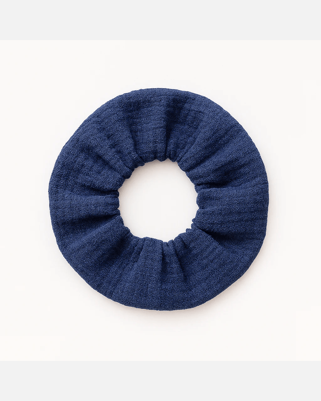 Chouchou cheveux accessoire vêtement femme en gaze de coton bleu - mazzanne