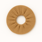 Chouchou cheveux accessoire vêtement femme en gaze de coton camel - mazzanne
