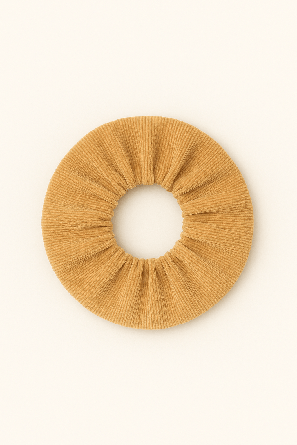 Chouchou cheveux accessoire vêtement femme en velours côtelé camel - mazzanne
