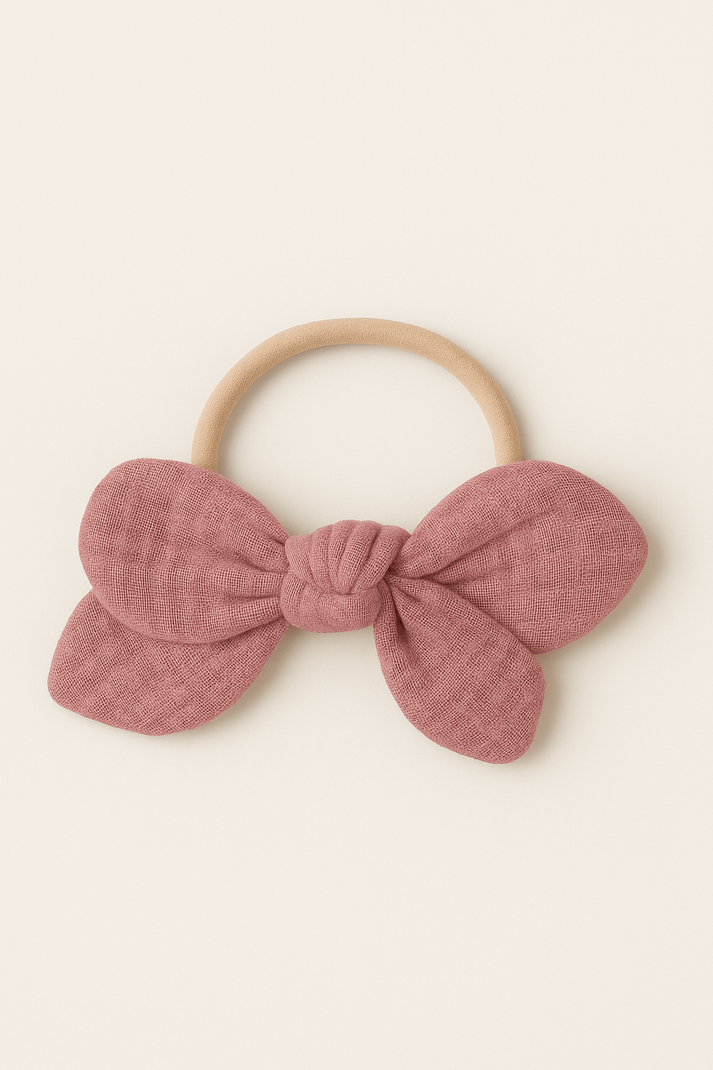 Chouchou cheveux fille nœud accessoire vêtement en gaze de coton rose - mazzanne
