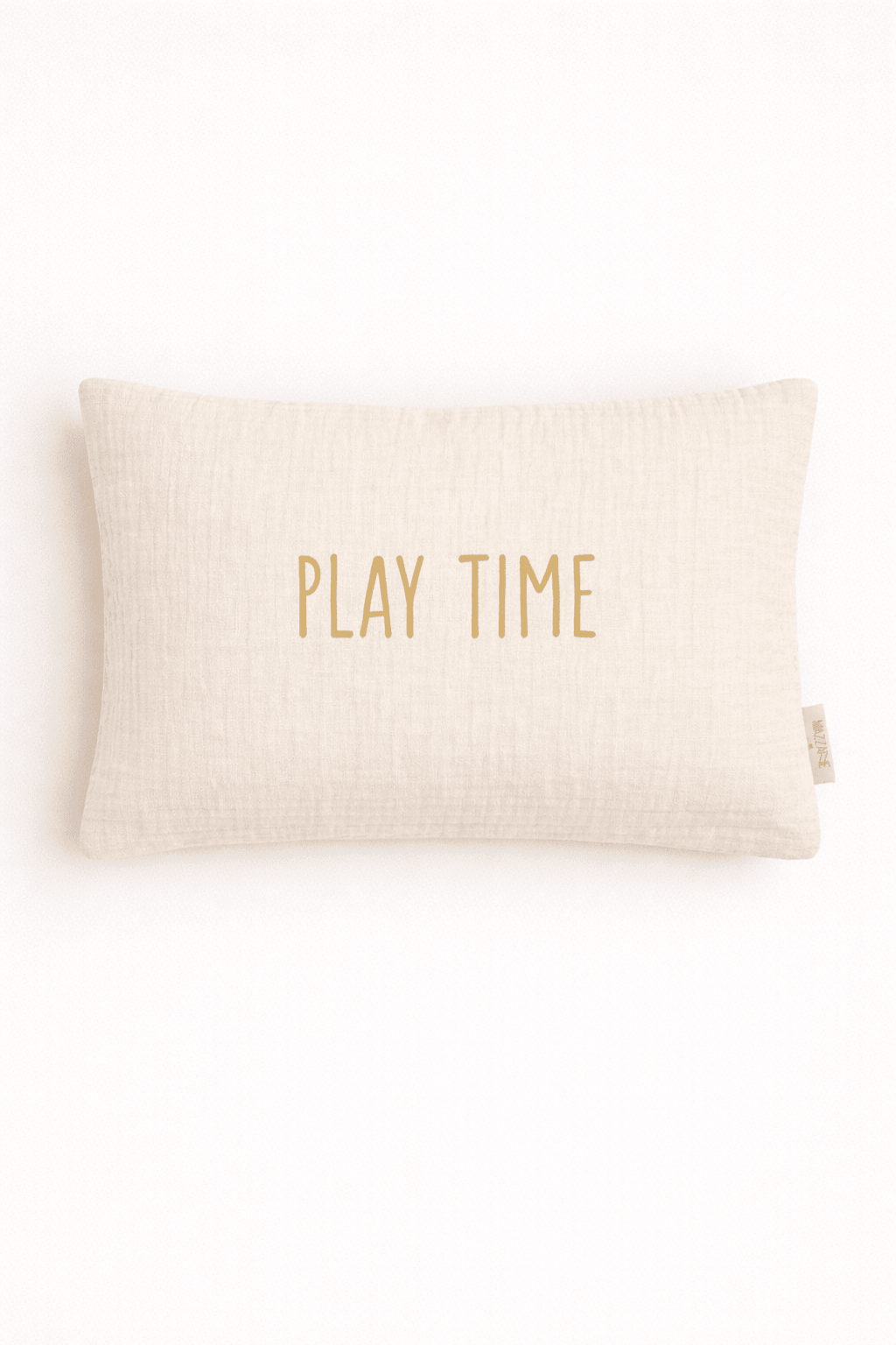 Coussin décoration chambre bébé et enfant personnalisable en gaze de coton écru - Mazzanne