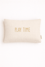 Coussin décoration chambre bébé et enfant personnalisable en gaze de coton écru - Mazzanne