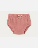 Culotte bloomer bébé personnalisable vêtement en gaze de coton rose - mazzanne