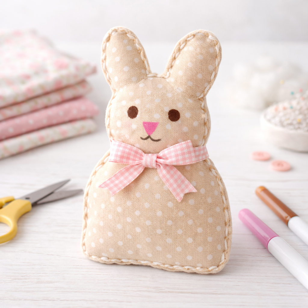 lapin de pâques en tissu diy facile activité manuelle enfant