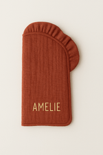 Étui à lunettes femme personnalisable en gaze de coton terracotta - mazzanne